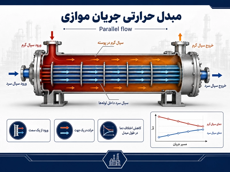 جریان همسو یا موازی در مبدل حرارتی